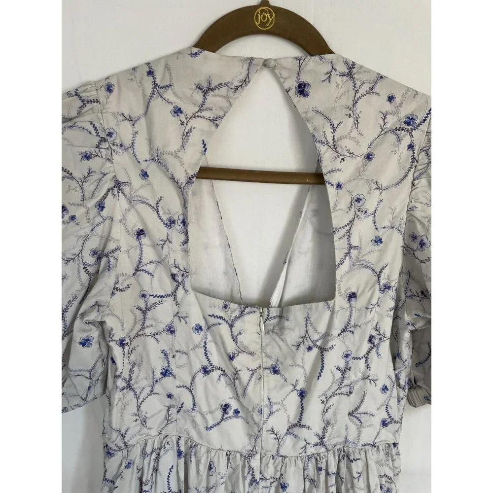 Nicholas Celie Maxi Dress 6 Floral Print V-Neck Purple/White - Picture 9 of 16